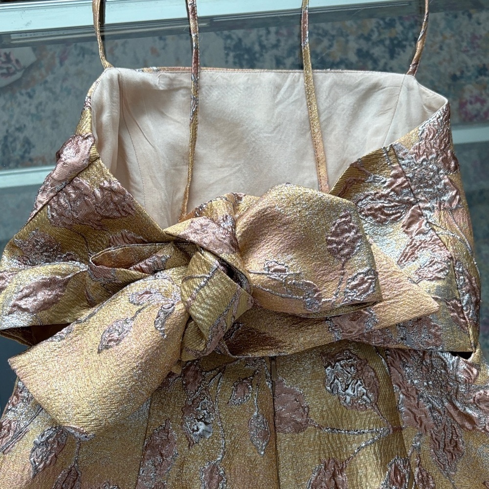 Anthropologie Gold Floral Jumpsuit - Picture 3 of 4